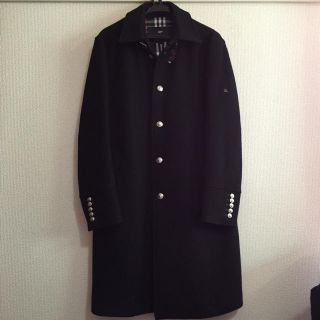 BURBERRY BLACK LABEL - バーバリー ブラックレーベル銀ボタン羊毛マリンコートMジャケット紺レザー黒スーツの通販｜ラクマ