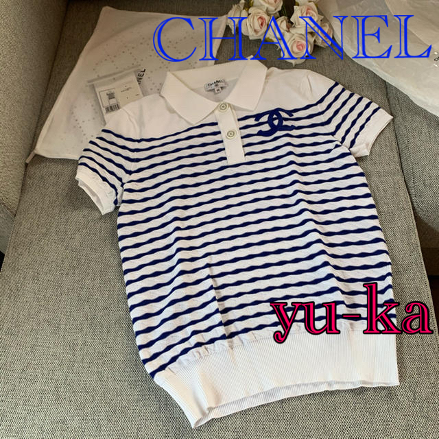 新品未使用CHANEL半袖ニット　貴重な34サイズ　銀座CHANEL購入CHANELポロニット