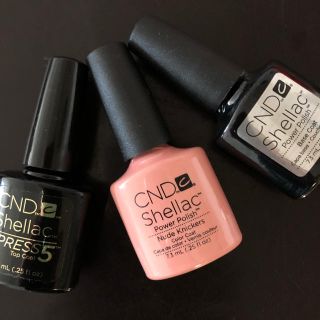 シーエヌディー(CND)のCND シェラック　3本セット(ネイルトップコート/ベースコート)