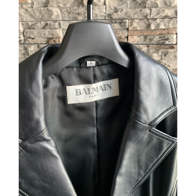 BALMAIN(バルマン)のバルマン　レザーロングコート 定価350,000円 美品 メンズのジャケット/アウター(レザージャケット)の商品写真