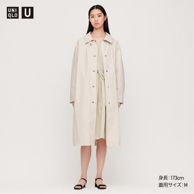 ジャケット/アウターUNIQLO U ユニクロユー ライトロングコート白M新品