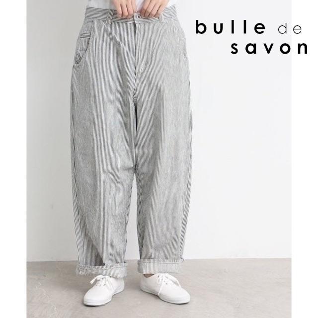 パンツ新品bulle de savon✨ビュルデサボン インディゴデニム 太ストレート