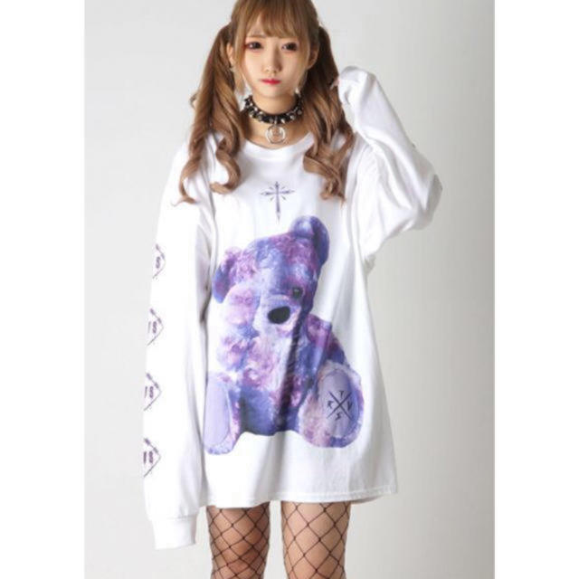 MILKBOY(ミルクボーイ)のTRAVAS TOKYO FURRY BEAR ビッグロングTシャツ White メンズのトップス(Tシャツ/カットソー(七分/長袖))の商品写真