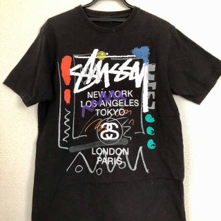 ステューシー(STUSSY)のSTUSSY Tシャツ 半袖 ワールドツアー ペイント 希少 レア 古着(Tシャツ/カットソー(半袖/袖なし))