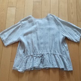 ネストローブ(nest Robe)のネストローブ リネンブラウス ブルー(シャツ/ブラウス(半袖/袖なし))