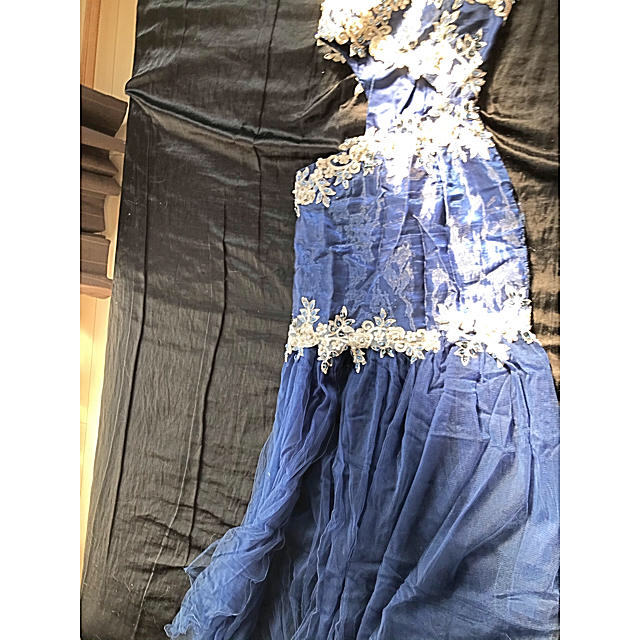 BCBG ロングドレス オーガンジー レース 豪華 ブラック パーティー キャバ-