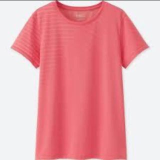 ユニクロ(UNIQLO)の【値下可能】sprz ny ドライexクルーネックt(半袖) ピンク(Tシャツ(半袖/袖なし))