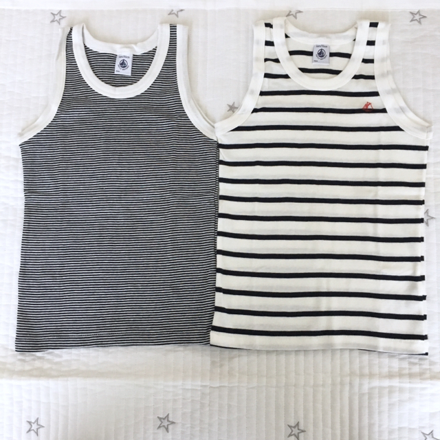 PETIT BATEAU(プチバトー)の＊ご専用＊新品未使用  プチバトー コットンリネンタンクトップ 2枚組 6ans キッズ/ベビー/マタニティのキッズ服男の子用(90cm~)(下着)の商品写真