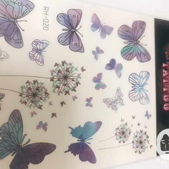品番RH020 蝶々 紫青系 タトゥーシール レディースのアクセサリー(その他)の商品写真