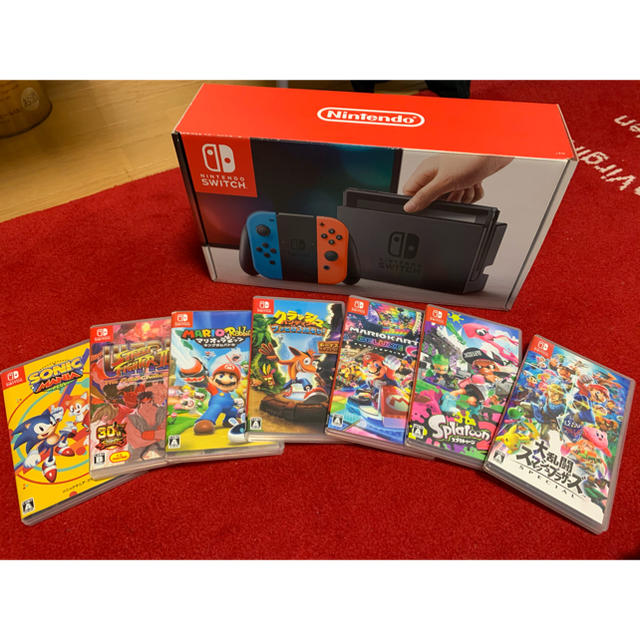 Nintendo Switch(ニンテンドースイッチ)のニンテンドースイッチ　本体　ソフト　セット エンタメ/ホビーのゲームソフト/ゲーム機本体(家庭用ゲーム機本体)の商品写真