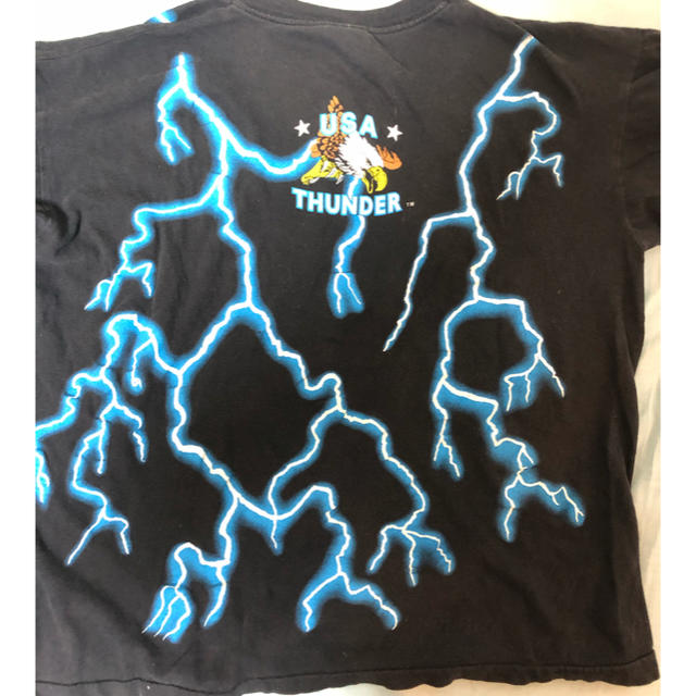 90s american thunder アメリカンサンダーウルフ柄半袖Tシャツ メンズのトップス(Tシャツ/カットソー(半袖/袖なし))の商品写真