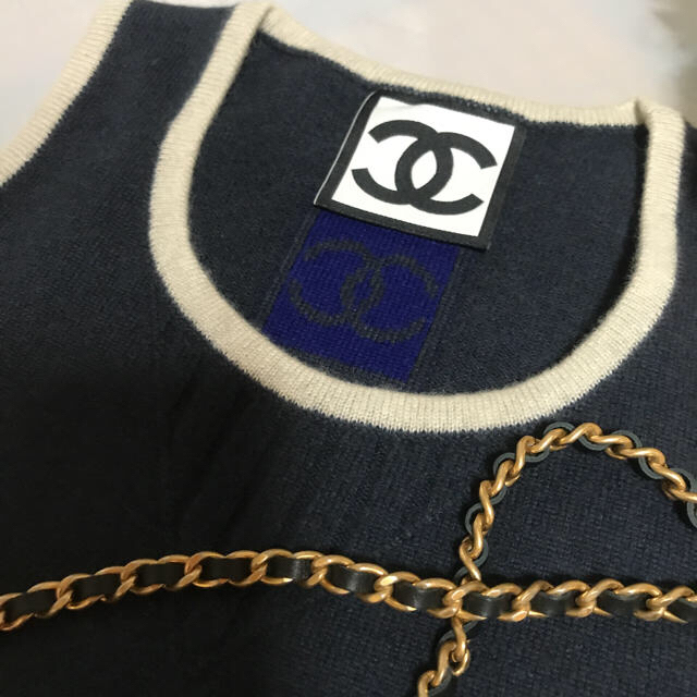 CHANEL 美品♡ワンピース お背中ココマーク カシミヤ 36