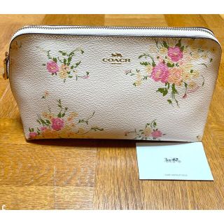 コーチ(COACH)のCOACH コーチ F29366 花柄ポーチ ゴールド金具(ポーチ)