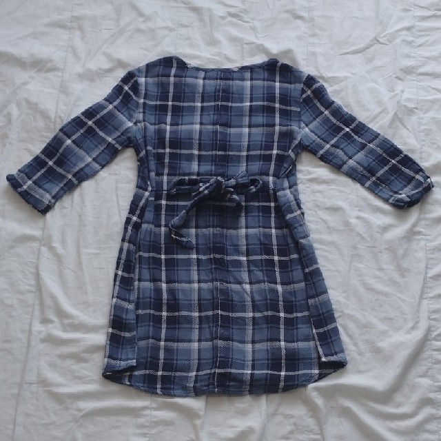 GAP Kids(ギャップキッズ)のGAP 五分袖チェックワンピース(S) キッズ/ベビー/マタニティのキッズ服女の子用(90cm~)(ワンピース)の商品写真