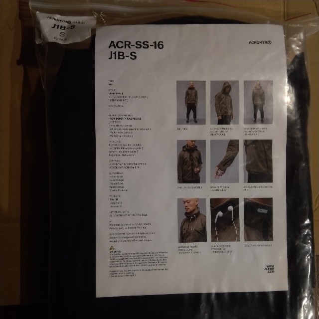 Acronym J1b S 黒 サイズ S 新品の通販 By Rakumaru S Shop ラクマ