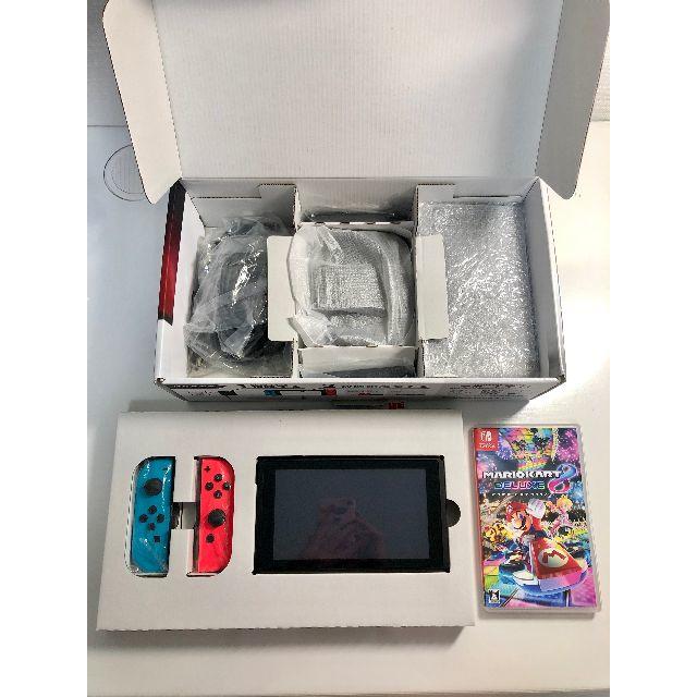 フラワープリント 新品未使用 任天堂switchグレー マリオカート8セット