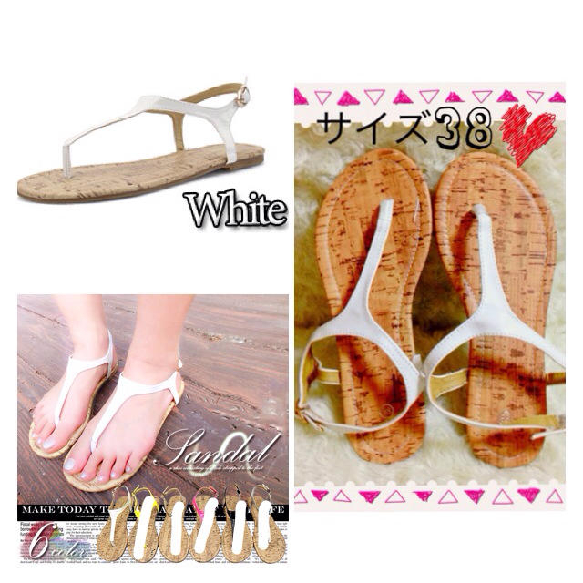 ♡トングサンダル♡白♡ レディースの靴/シューズ(サンダル)の商品写真