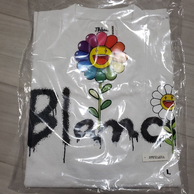 J Balvin x 村上隆 BLANCO spray paint tee 白M