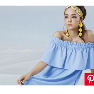 エイチアンドエム(H&M)の安室奈美恵コラボ　オフショルダーワンピース　ホワイト①(ミニワンピース)