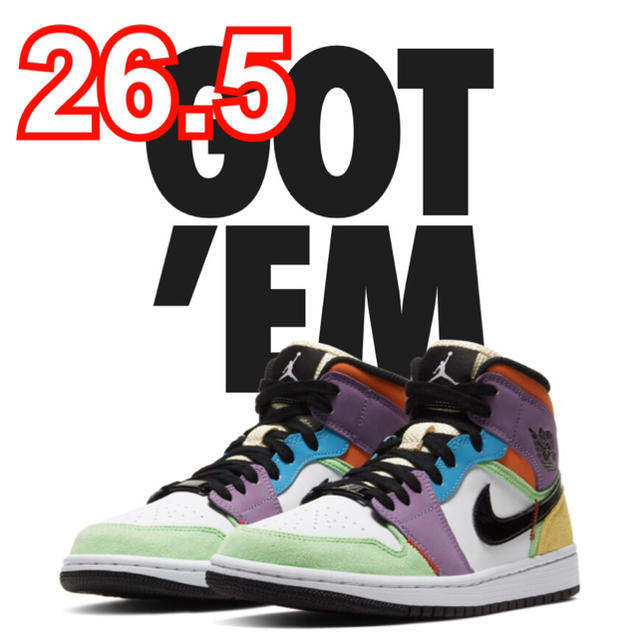 NIKE(ナイキ)の26.5 nike air jordan1 mid multicolor aj1 メンズの靴/シューズ(スニーカー)の商品写真