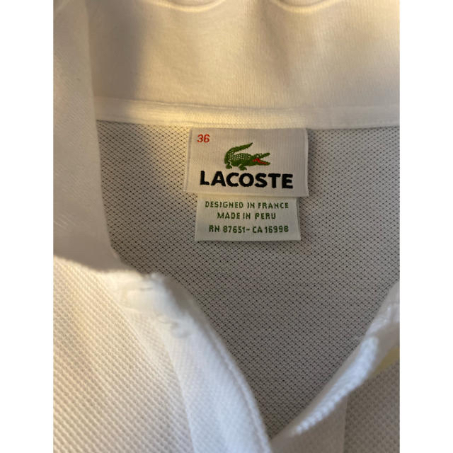 LACOSTE(ラコステ)の新品未使用　ラコステ　定番　白ポロシャツ レディースのトップス(ポロシャツ)の商品写真