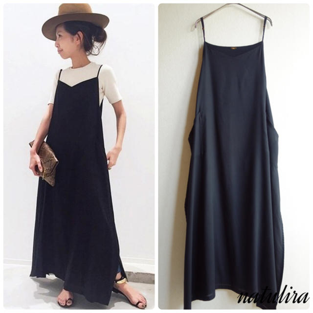 L'Appartement DEUXIEME CLASSE(アパルトモンドゥーズィエムクラス)のアパルトモン ドゥーズィエムクラス Wrap Dress ラップ ワンピース 黒 レディースのワンピース(ロングワンピース/マキシワンピース)の商品写真