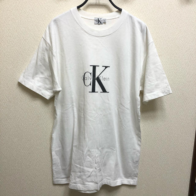 ck Calvin Klein(シーケーカルバンクライン)の良品 90s CK カルバンクライン ロゴ Ｔシャツ Ｌ メンズのトップス(Tシャツ/カットソー(半袖/袖なし))の商品写真