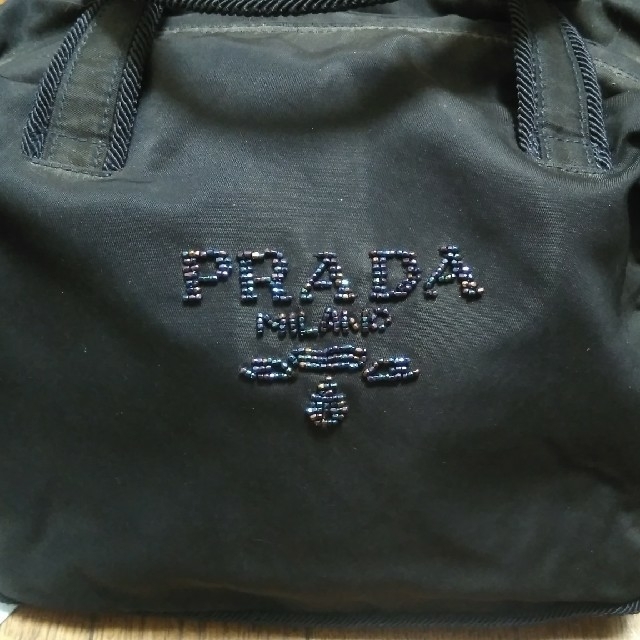 PRADA - プラダ ビーズロゴバッグ 美品 ハンドバッグ ビーズロゴ刺繍 レア PRADAの通販 by アクア｜プラダならラクマ