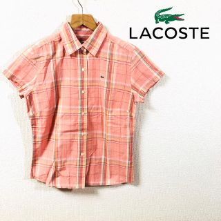 ラコステ(LACOSTE)のLACOSTE ラコステ 半袖 チェックシャツ オレンジ(シャツ/ブラウス(半袖/袖なし))