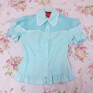 アンジェリックプリティー(Angelic Pretty)のロリータ ブラウス  半袖 マジカルホリック ミント(シャツ/ブラウス(半袖/袖なし))