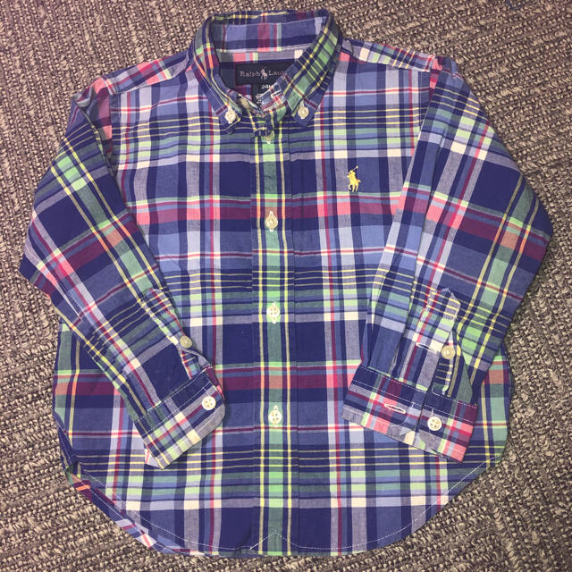 値下げ　RALPH LAURENマドラスチェック長袖シャツ24M  キッズ/ベビー/マタニティのキッズ服男の子用(90cm~)(ブラウス)の商品写真