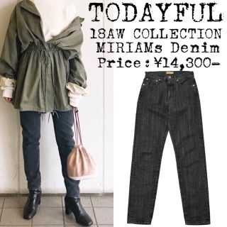 トゥデイフル(TODAYFUL)の美品★18AW★TODAYFUL★トゥデイフル★ブラック デニム★24★吉田怜香(デニム/ジーンズ)