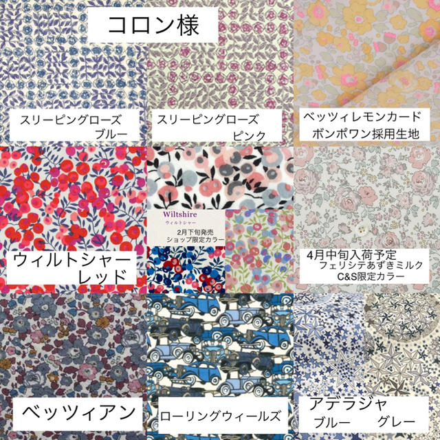 コロン様☆ リバティ ×さくらんぼワッペンレッスンバッグ他オーダー