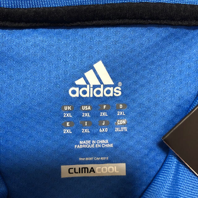 adidas(アディダス)のadidas ブルー　Tシャツ　未使用　２ＸＬ メンズのトップス(Tシャツ/カットソー(半袖/袖なし))の商品写真