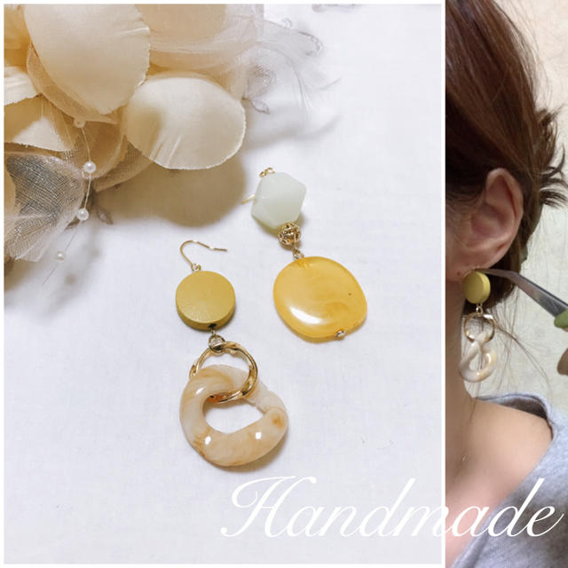 アシメピアス ハンドメイドNo.41の通販 by まみ's shop|ラクマ
