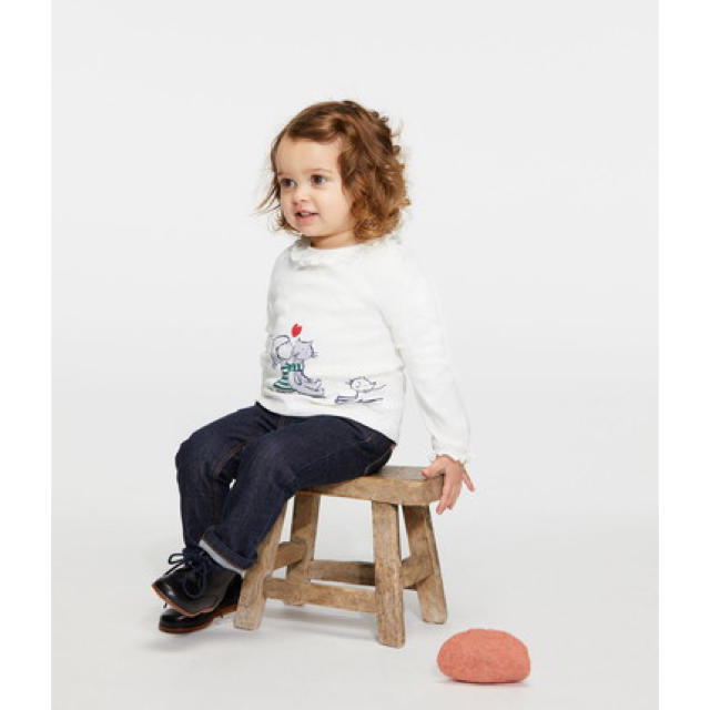 PETIT BATEAU(プチバトー)のはなまる様専用♡36m プチバトー プリント衿付きカットソー キッズ/ベビー/マタニティのキッズ服女の子用(90cm~)(Tシャツ/カットソー)の商品写真