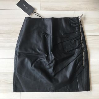 ザラ(ZARA)の週末限定価格！ZARA♡新品未使用♡レザースカート♡シャーリングミニ♡形綺麗♡(ミニスカート)