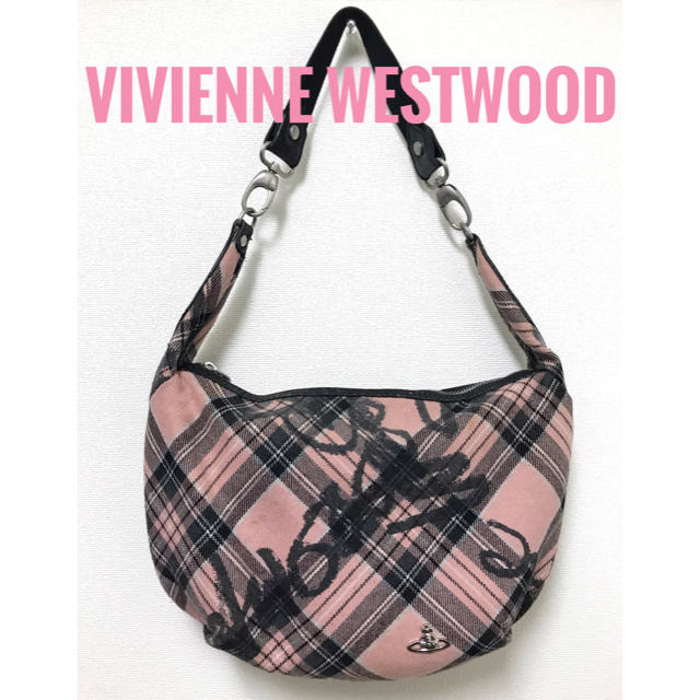 Vivienne Westwood(ヴィヴィアンウエストウッド)のVIVIENNE WESTWOOD タータンチェック×ロゴ ハンド バッグ レディースのバッグ(ハンドバッグ)の商品写真