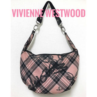 ヴィヴィアンウエストウッド(Vivienne Westwood)のVIVIENNE WESTWOOD タータンチェック×ロゴ ハンド バッグ(ハンドバッグ)