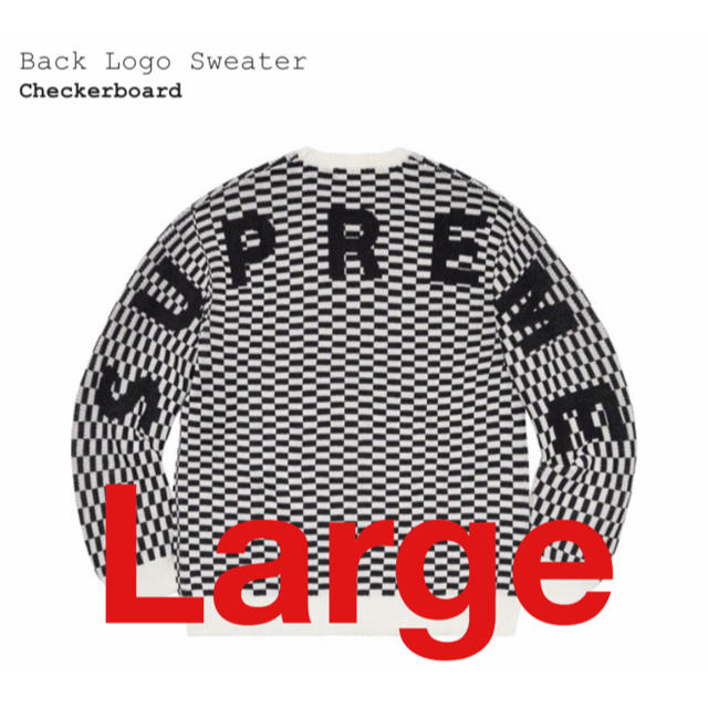 【L】Supreme Back Logo Sweater Checker