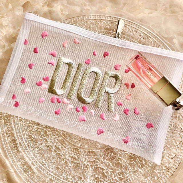 Dior(ディオール)の【新品未使用】ディオール 限定非売品 シースルー ホワイト ポーチ コスメポーチ レディースのファッション小物(ポーチ)の商品写真