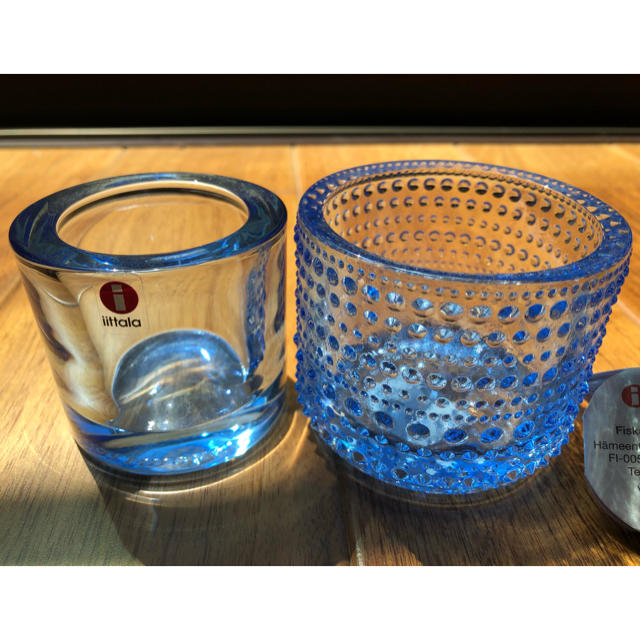 iittala(イッタラ)の＃イッタラ　キビandカステヘルミキャンドルホルダー　アクア⭐︎ インテリア/住まい/日用品のインテリア小物(置物)の商品写真