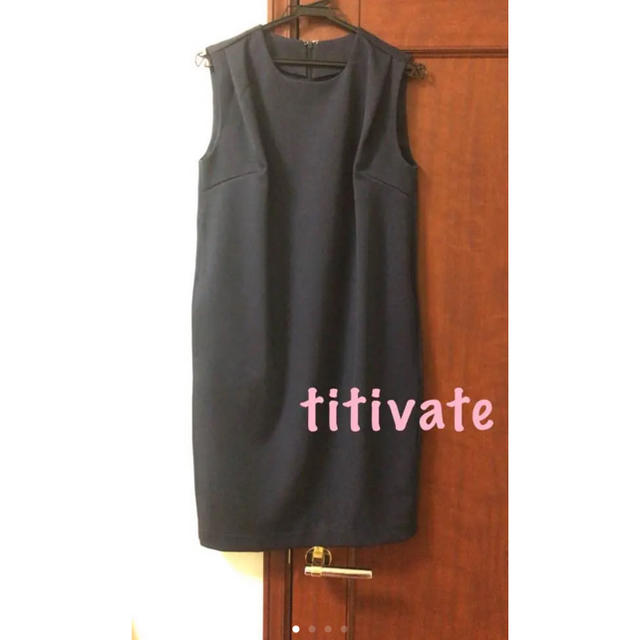 titivate(ティティベイト)のtitivate 膝丈ワンピース　S ネイビー レディースのワンピース(ひざ丈ワンピース)の商品写真