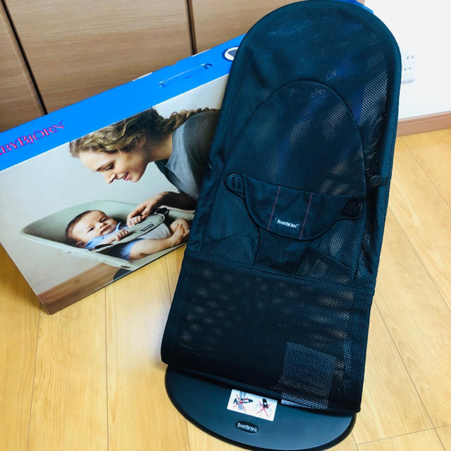 BABYBJORN(ベビービョルン)のベビービョルンバウンサーソフト　メッシュブラック キッズ/ベビー/マタニティの寝具/家具(ベビーベッド)の商品写真