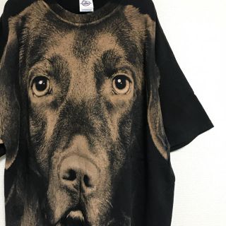 ラブラドールリトリーバー(Labrador Retriever)の黒ラブラドール メキシコ製 ビッグTシャツ(Tシャツ/カットソー(半袖/袖なし))