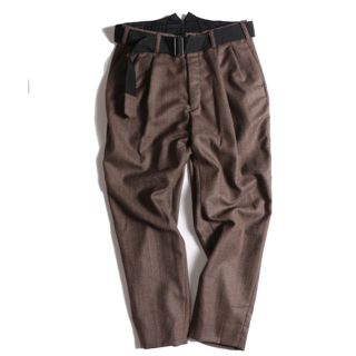 ジエダ(Jieda)のJieDa 2TUCK TAPERED WOOL PANTS BROWN(スラックス)