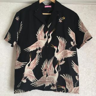 鶴 シャツ 柄シャツ(シャツ/ブラウス(長袖/七分))