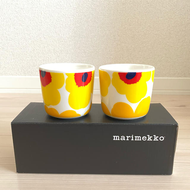 マリメッコ ウニッコ 50周年記念マグ 黄色 - 食器
