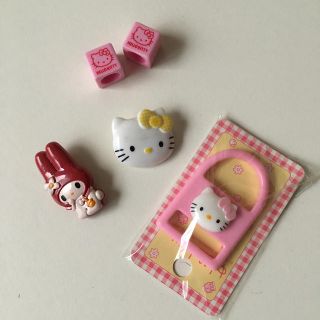 サンリオ(サンリオ)のサンリオ　キティちゃんマイメロディボタン等セット　手芸品　レトロ(各種パーツ)