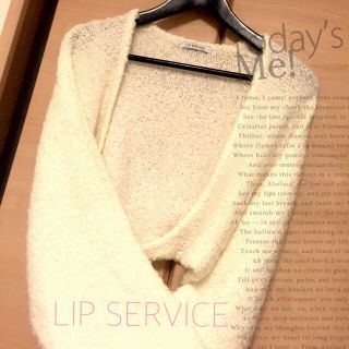 リップサービス(LIP SERVICE)のオフホワイト/ニットモモンガカーデ(カーディガン)